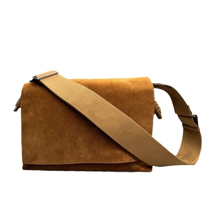 罗家 男女同款福袋邮差包斜挎ins通勤撞色大容量日常商务通勤实用