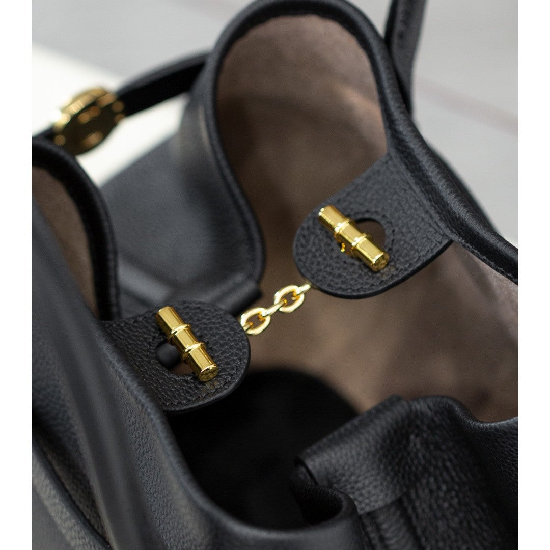 跨境新款小众设计高级感帆布拼牛皮托特包大容量通勤百搭手提包女