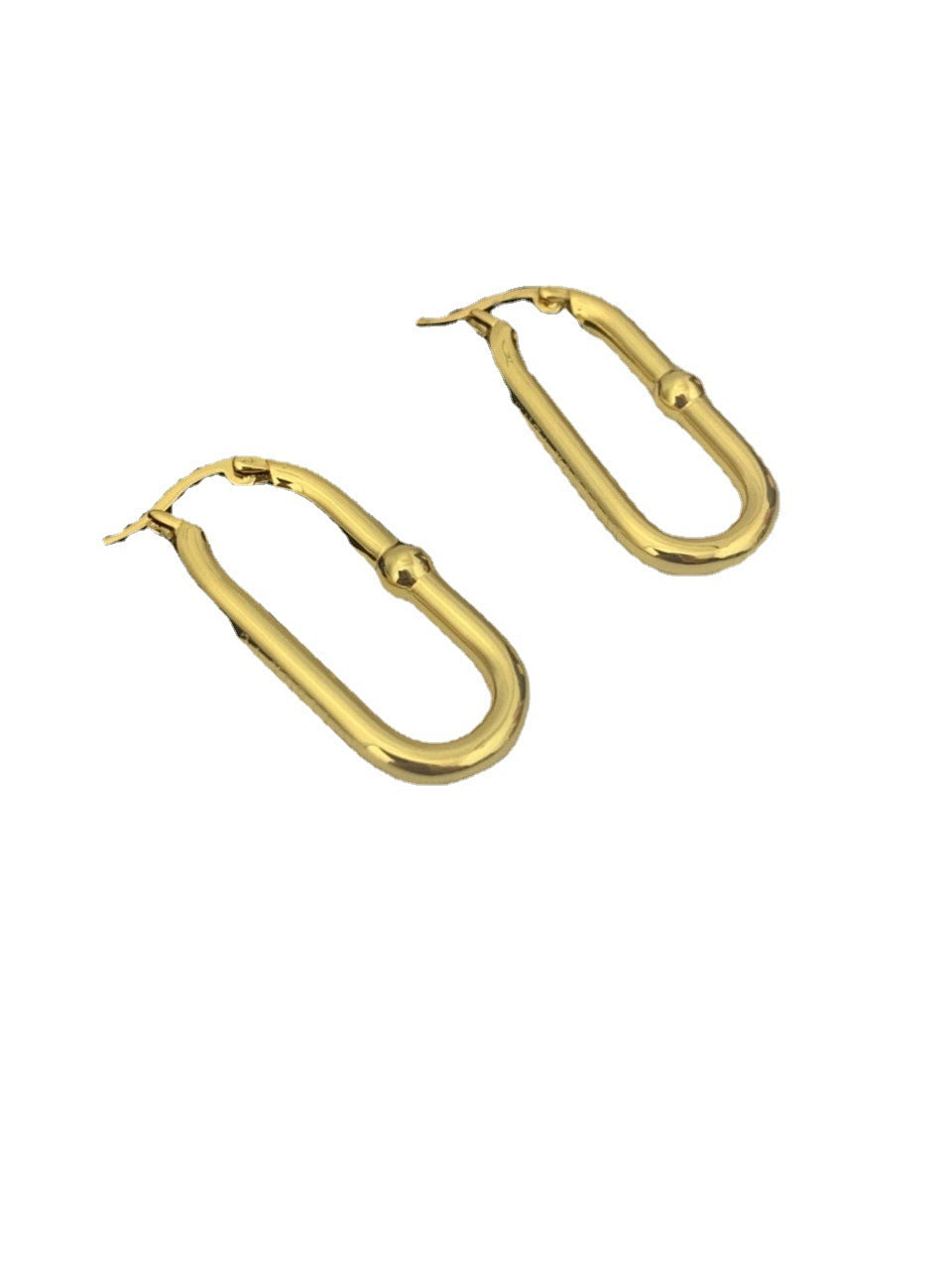 BV23新品女士CHAINS环形耳环高级感气质港风光面镀金耳扣直播供应