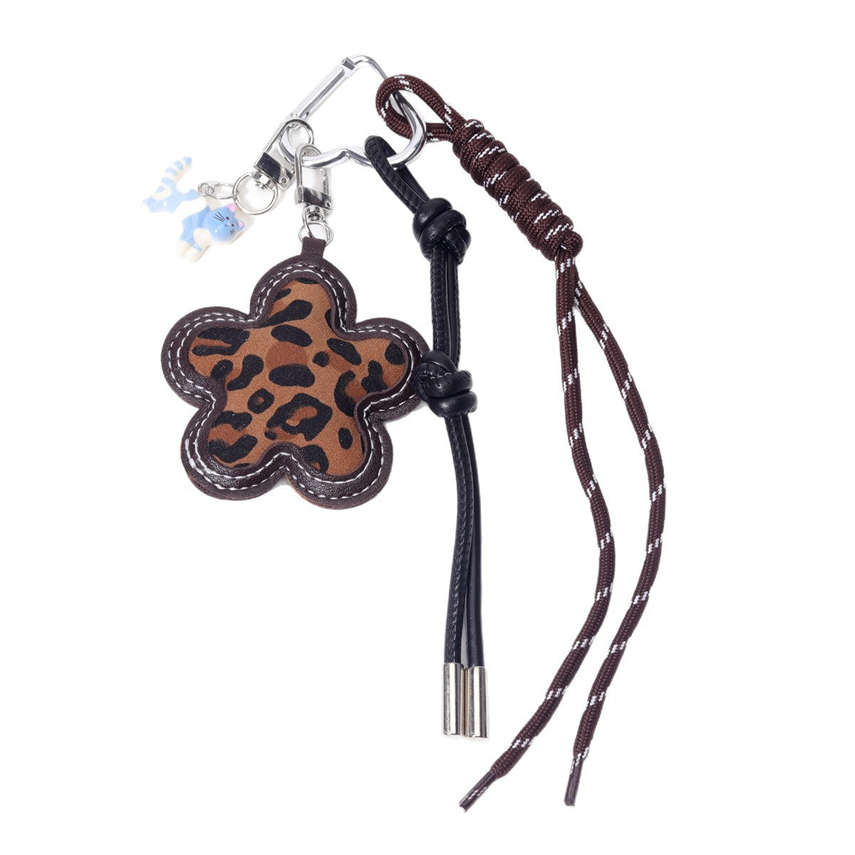 量大价优跨境直供磨砂豹纹小花皮革包挂件包包挂吊饰钥匙扣定制