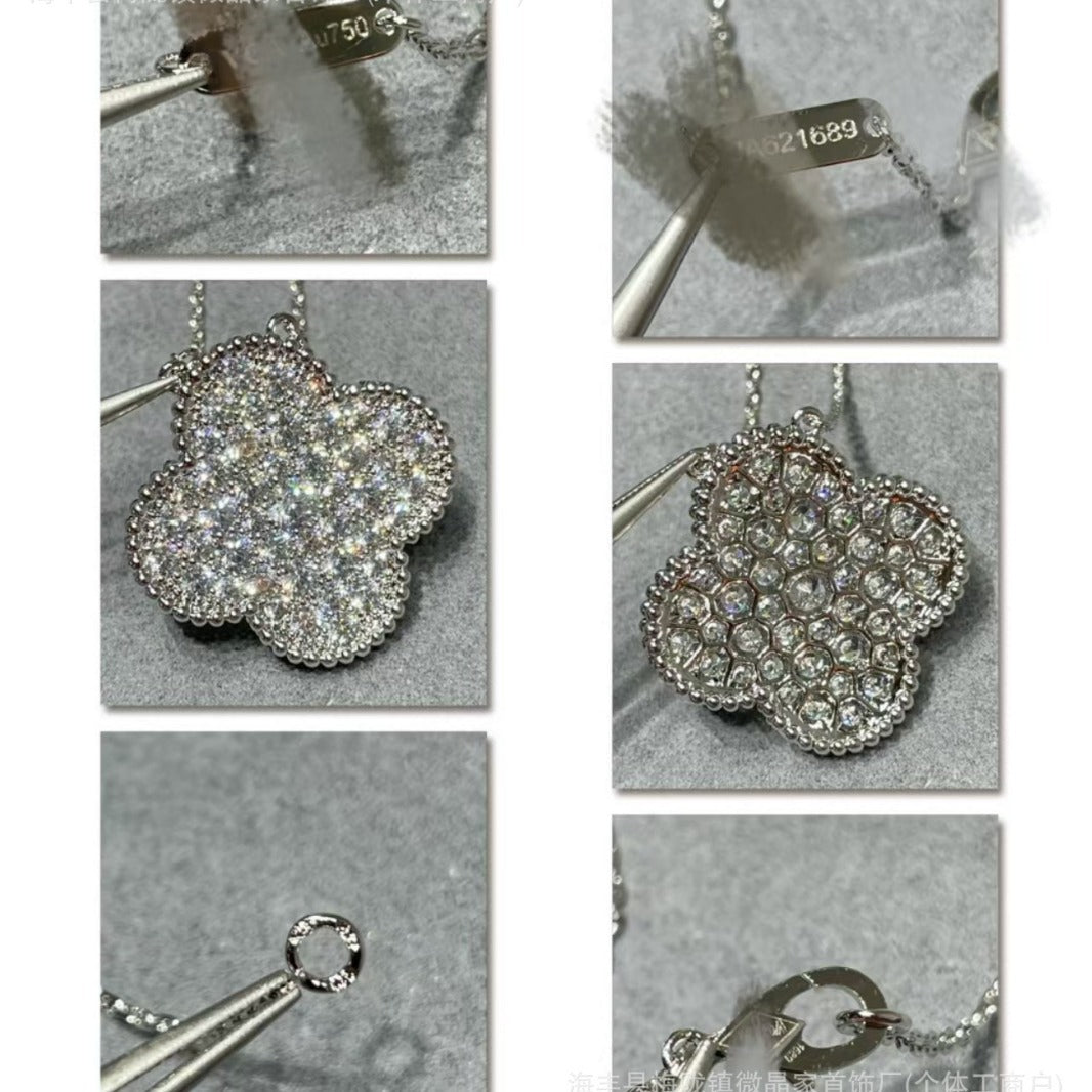 梵家高版本四叶草大号满钻项链20mm大号四叶草项链网红同款厂直销