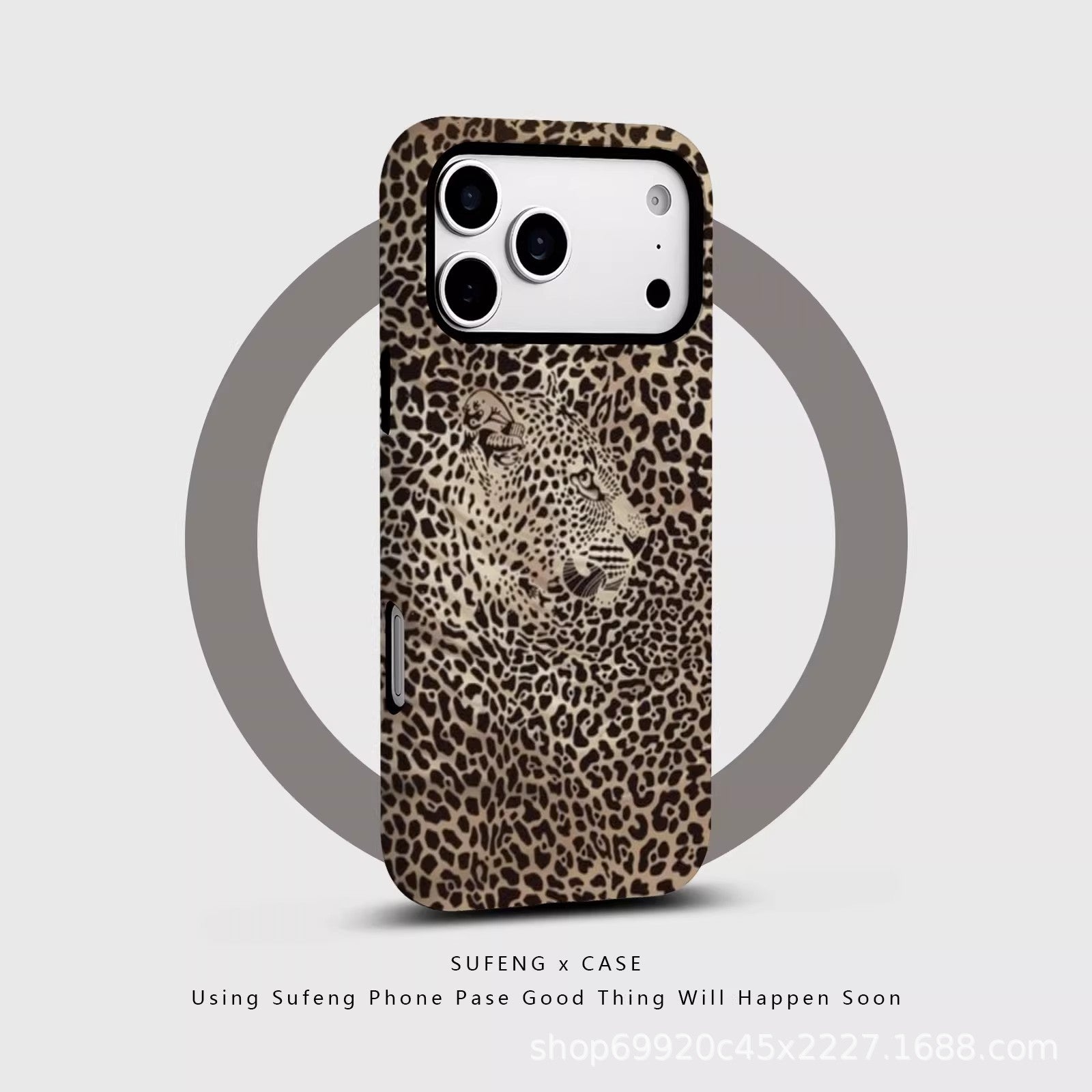 跨境爆款豹纹猎豹适用苹果17Promax手机壳iPhone16磁吸15菲林壳14