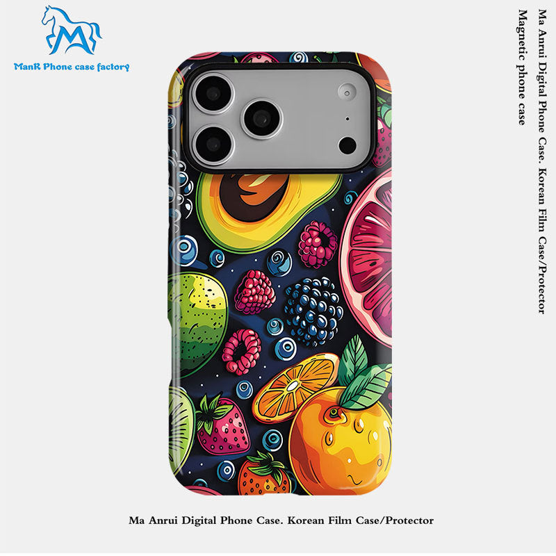 亚马逊跨境多巴胺水果菲林二合一适用苹果17promax手机壳iPhone16