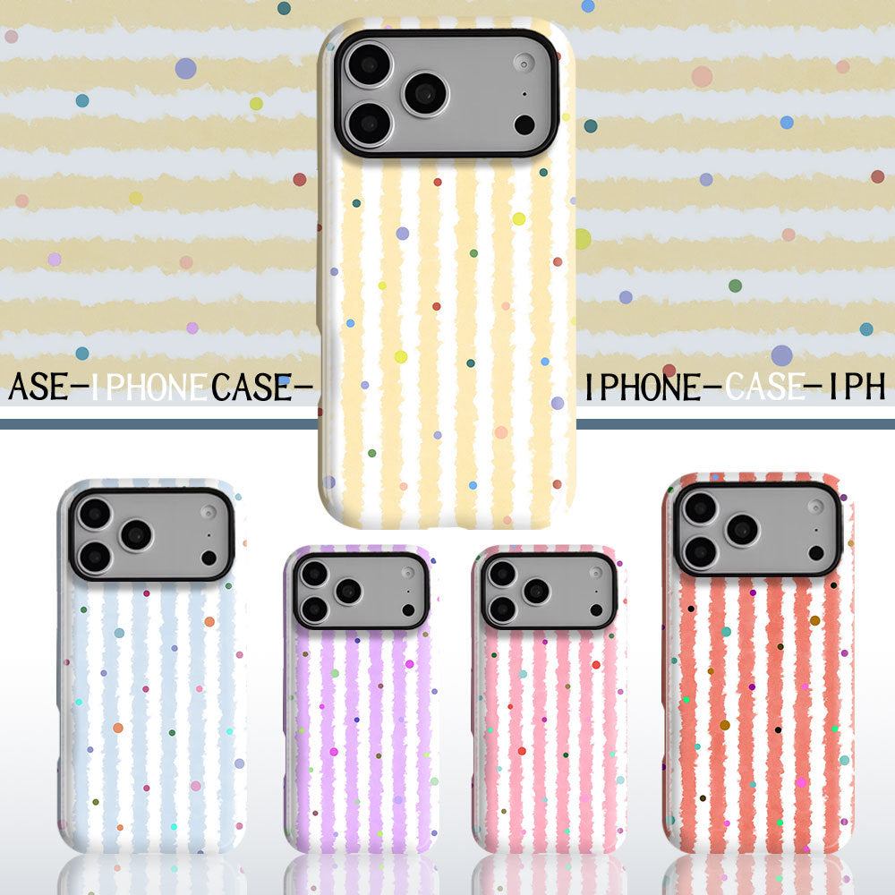个性创意波点条纹菲林二合一适用苹果17pro手机壳iPhone16防摔套
