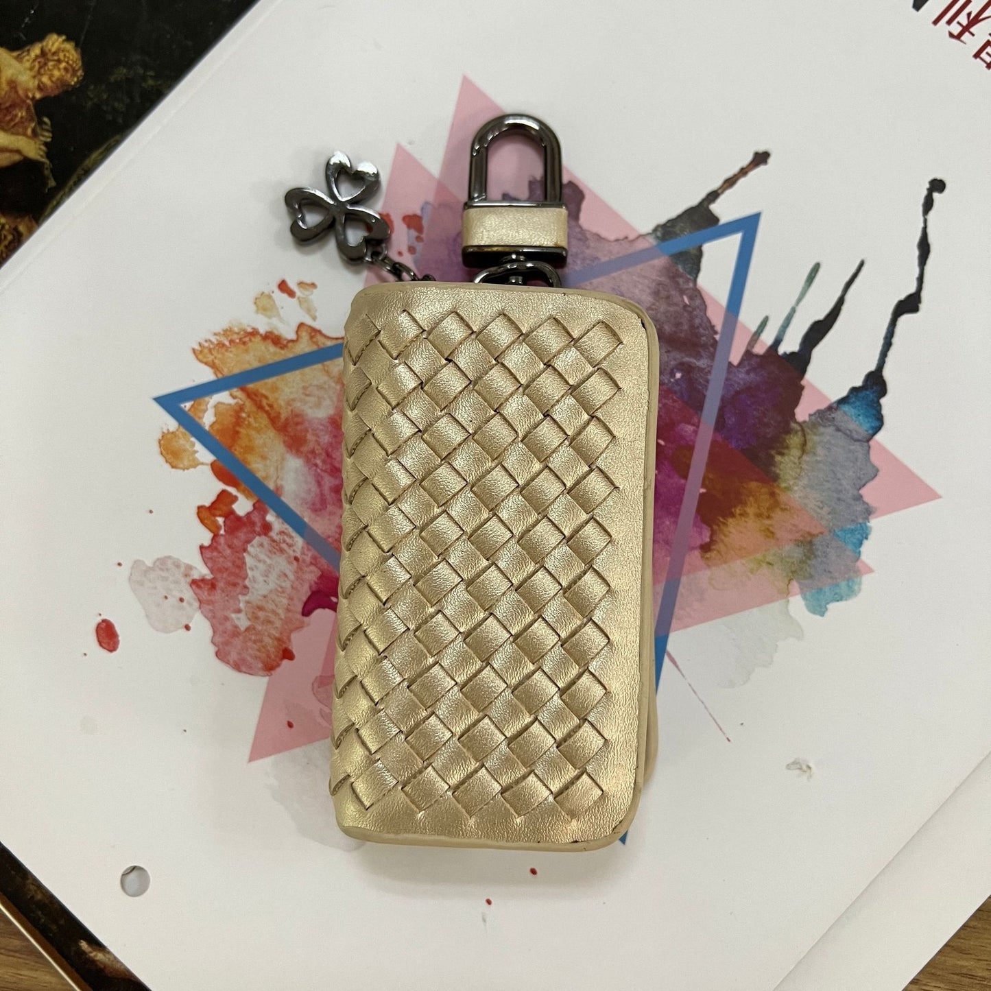 2025新款时尚零钱包卡包女手工编织多隔层多卡位银行卡卡包收纳包