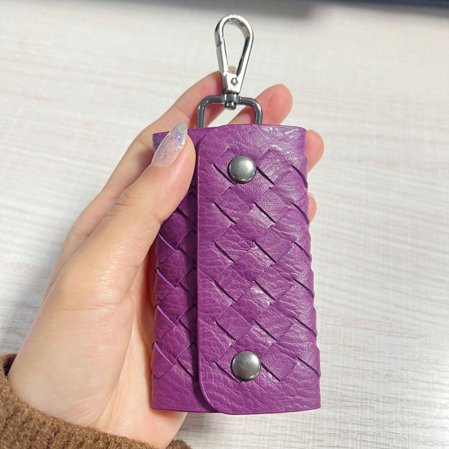 2024新款化妆盒mini收纳口红包高端漆皮带化妆镜小盒子化妆女包包