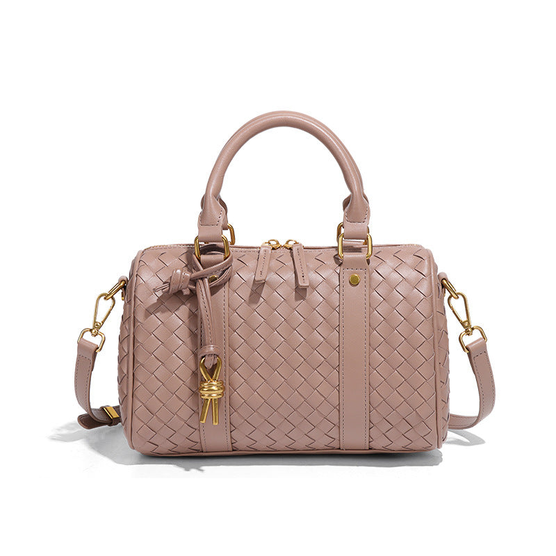 个性高级感复古手提包实用百搭单肩斜挎手工编织女包波士顿枕头包