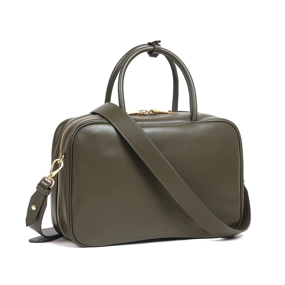 新款ins时尚款保龄球包枕头包百搭横款手提包波士顿包单肩斜挎包