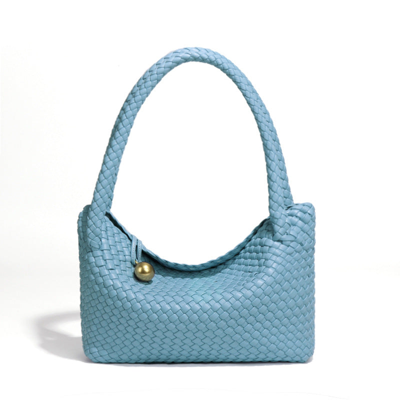 跨境时尚爆款手工编织包包女小众设计单肩腋下包高级感复古饭盒包