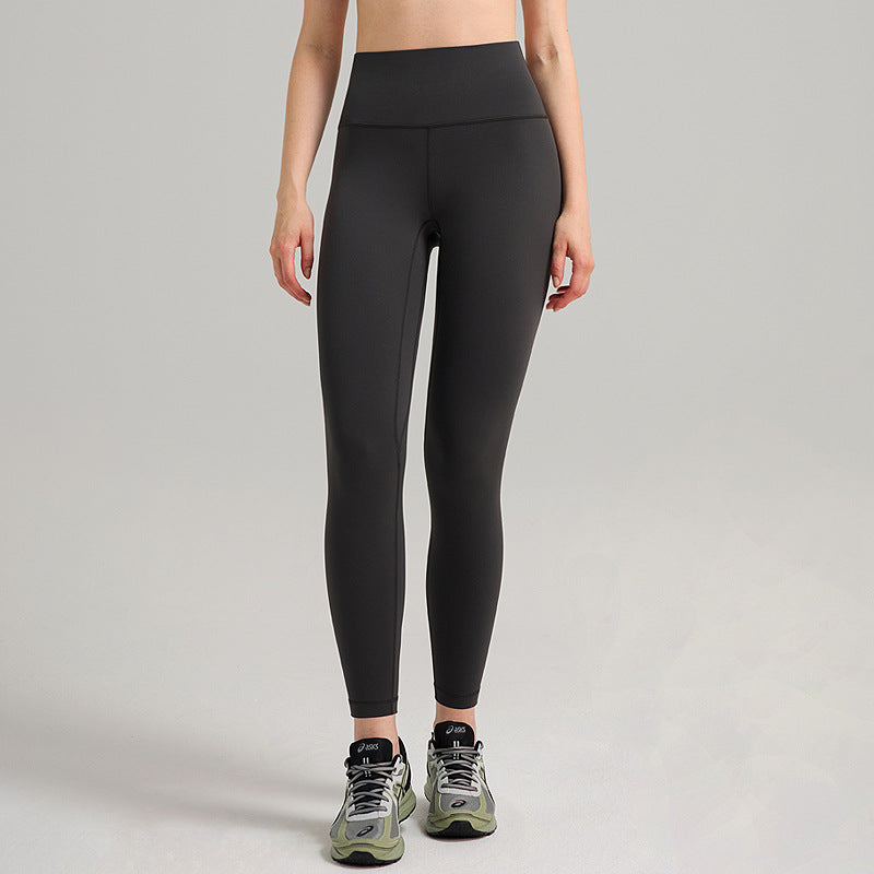 加厚薄绒瑜伽裤女秋冬蜜桃提臀健身服长裤弹力高腰裸感运动紧身裤