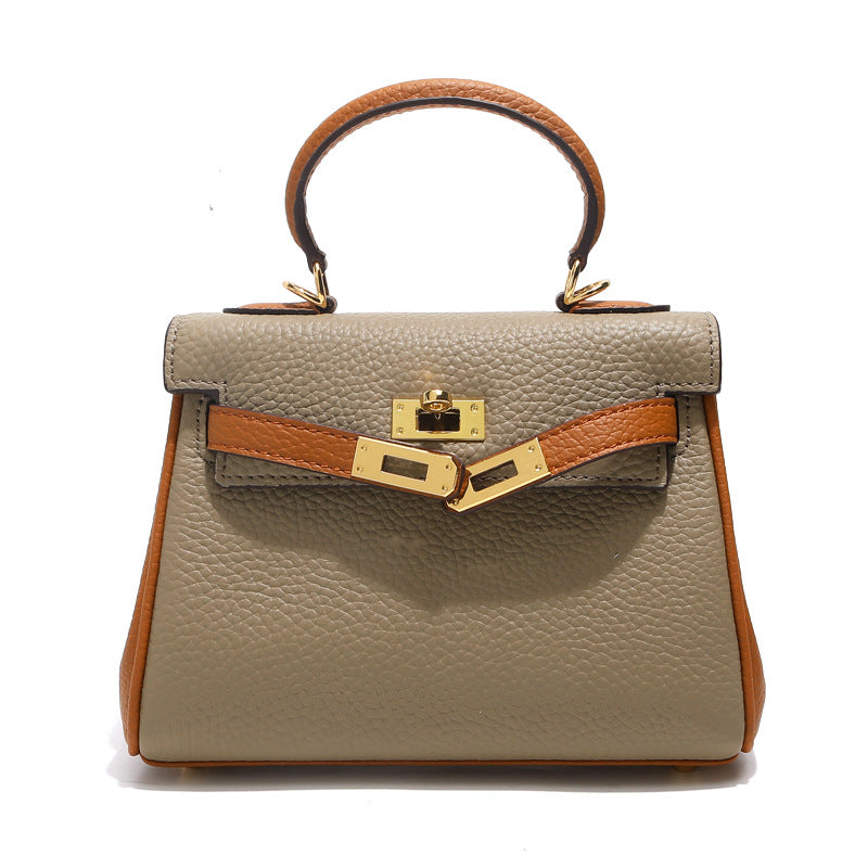 togo头层牛皮凯丽包高级感轻奢真皮女包通勤单肩斜挎包凯莉手提包