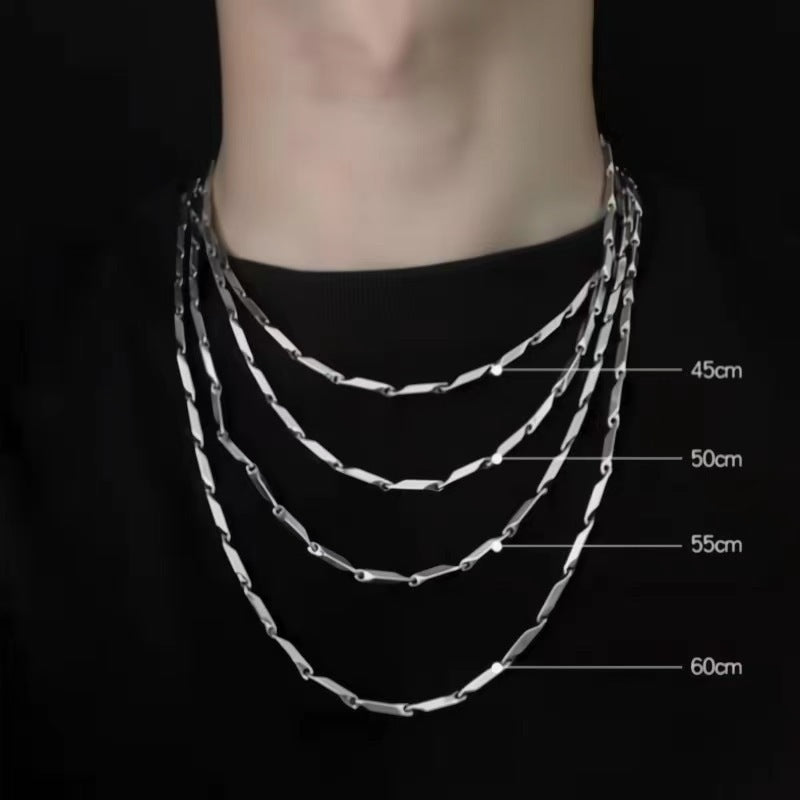 欧美跨境热销钛钢不掉色项链男士嘻哈小众女锁骨链necklace配饰品