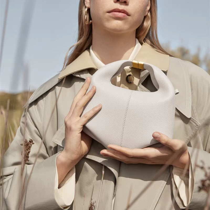 法国poleno paris小众高级感牛皮单肩斜挎女包Number11饺子便当包