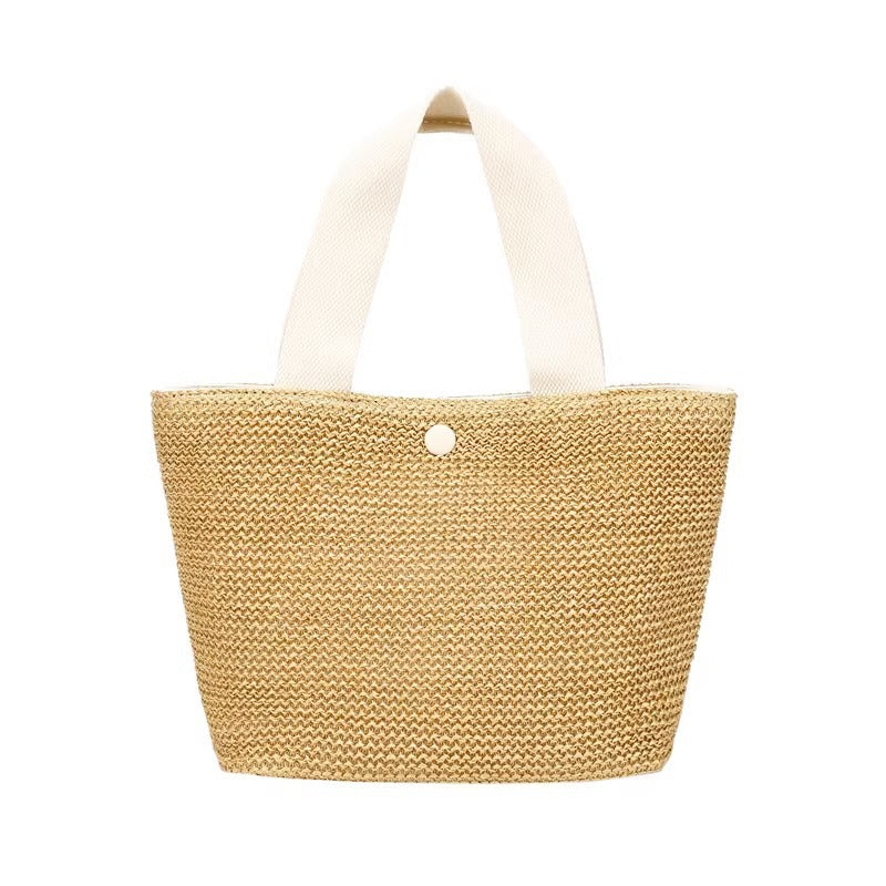 夏日狂欢包 潮田园风编织沙滩网红休闲菜篮子女包手提海边度假包