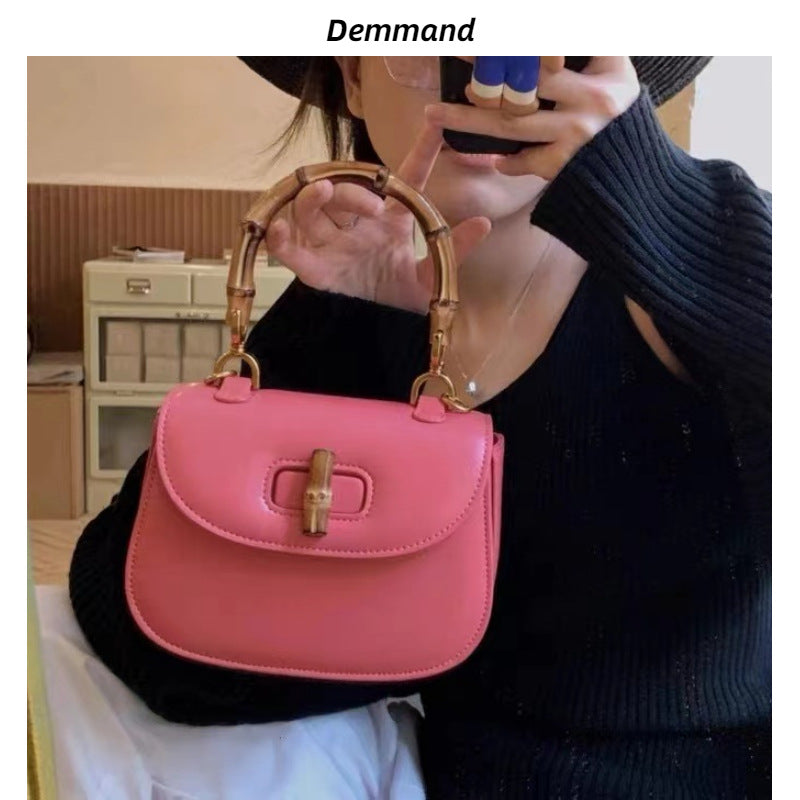 包包女夏季2022新款小众设计竹节包马鞍包单肩斜挎手提包优雅