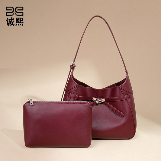 高级感百搭子母托特包复古潮流大容量手提女包小众单肩腋下凯利包