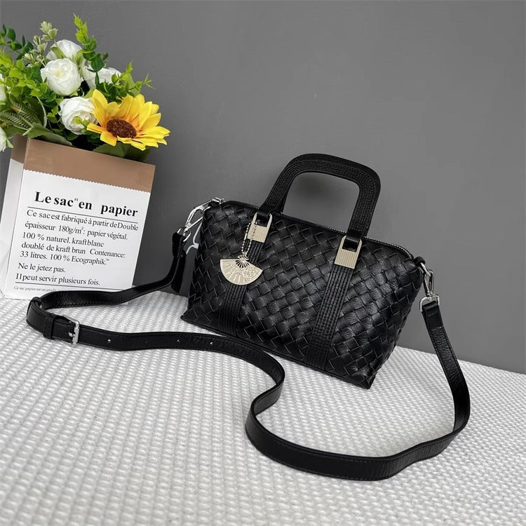 真皮手工编织女包外贸批发ins潮高级质感小众时尚手提单肩斜挎包