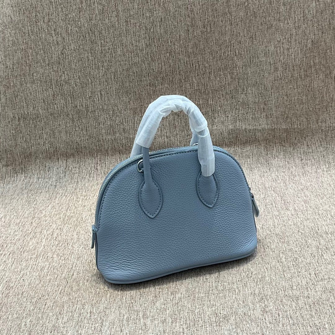 真皮贝壳包女包迷你小包高级感百搭时尚牛羊皮手提斜挎包保龄球包