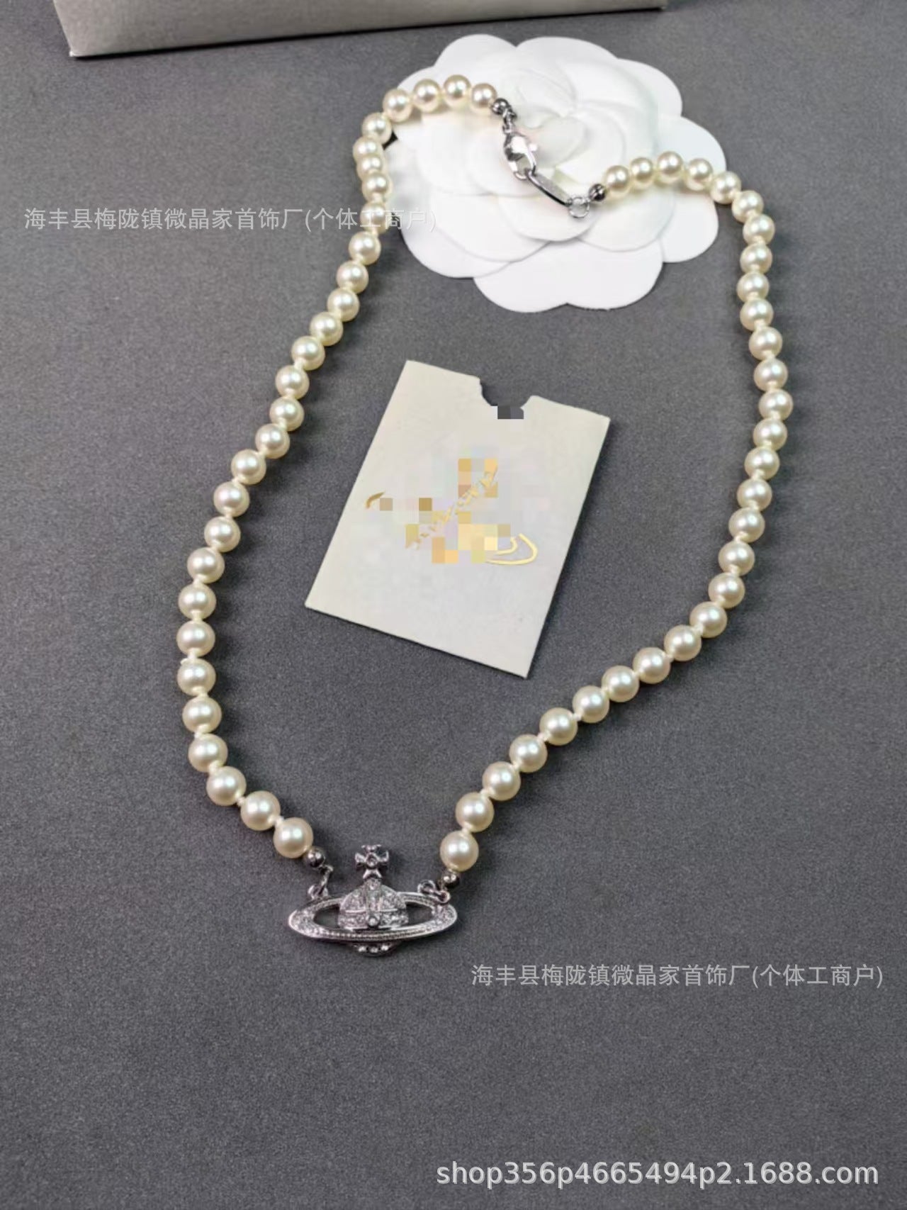 高版本西太后土星珍珠项链女薇薇安经典回形针土星珍珠链工厂直销