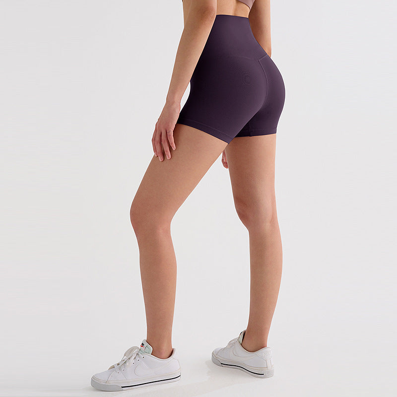 lulu磨毛瑜伽三分裤女高腰提臀健身骑行短裤速干外穿运动紧身短裤