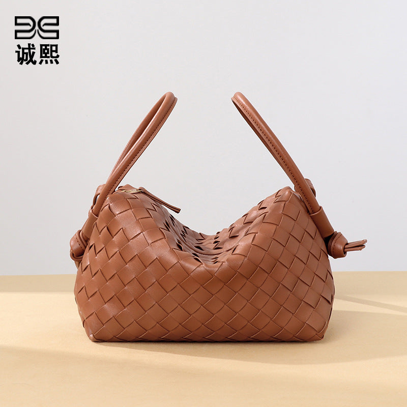 外贸新品手提相机包小众设计手工编织枕头包个性潮流单肩斜挎女包