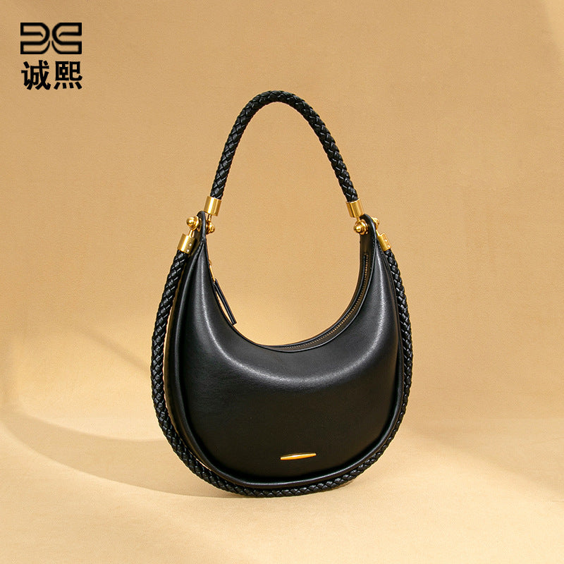 2025新品小众月牙包高级感时尚女包单肩腋下包质感潮流手提新月包