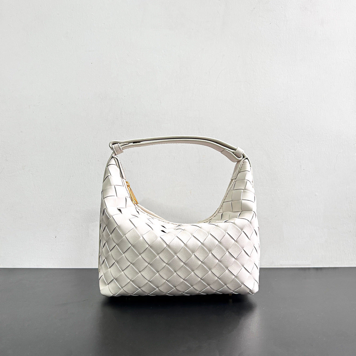 小众设计真皮编织包饭盒小包2023新款手提斜挎包高级感单肩腋下包