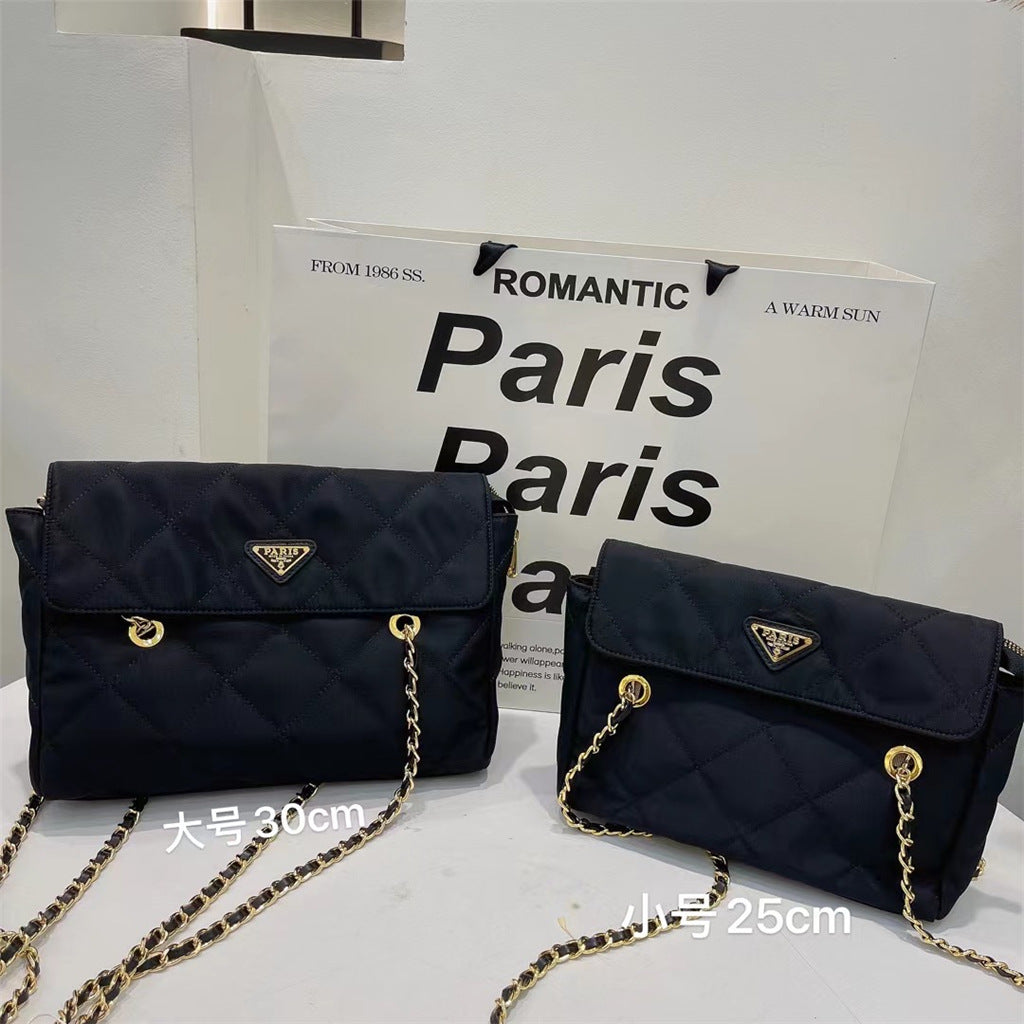 中古尼龙布P家菱格链条腋下包百搭单肩大容量托特包女包批发代发