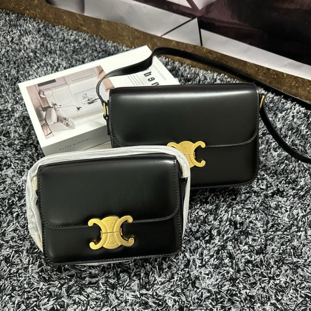 跨境凯旋门复古豆腐包女2025新款外贸单肩斜挎小方包百搭感女士包