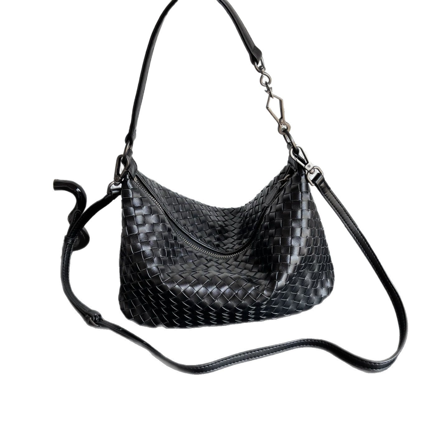 羊皮编织饭盒包饺子包遛狗包慵懒风双肩带腋下包手挽手提斜挎女包