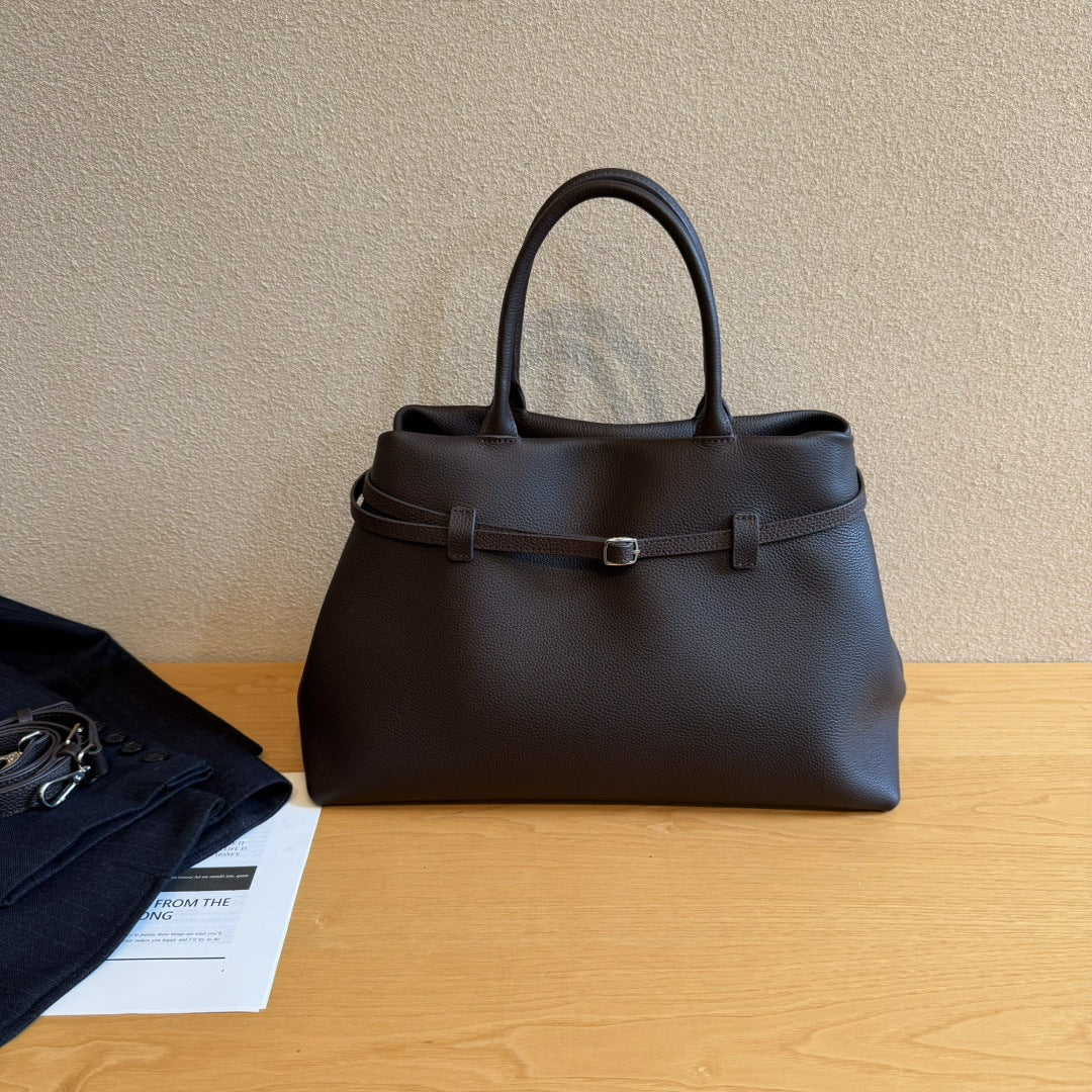 高级togo头层牛皮轻奢复古通勤包2024新款大容量手提包托特包包女