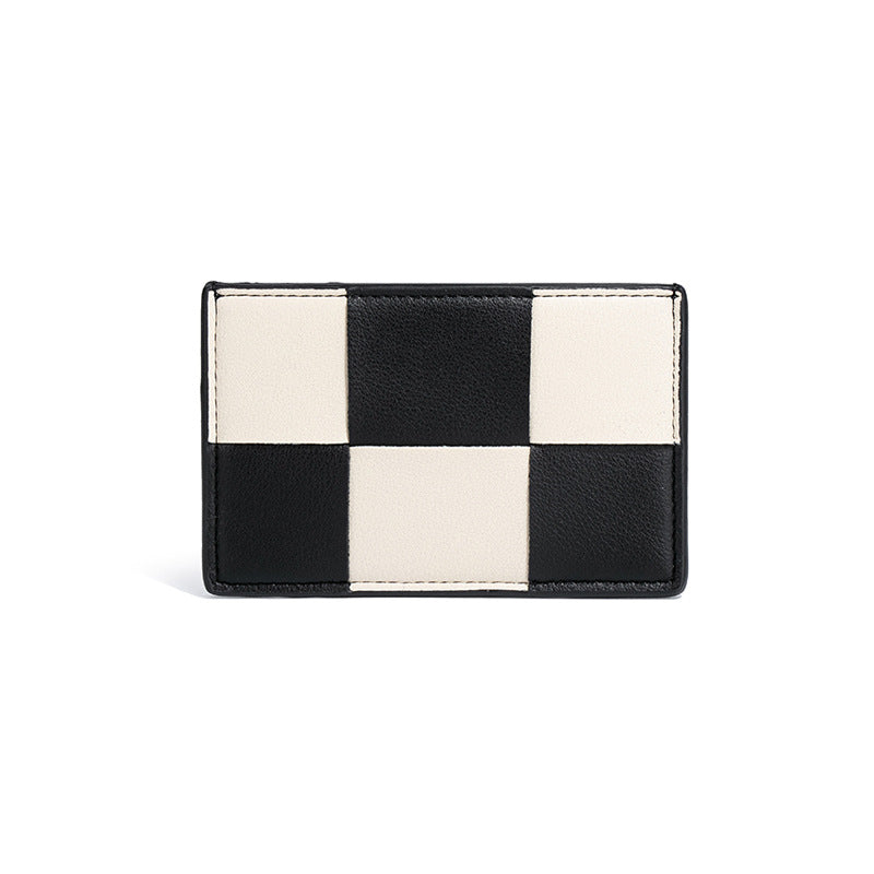 工厂批发时尚编织超薄卡包潮流棋盘格卡夹多功能男女通用收纳卡套