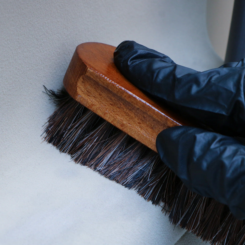 跨境新款内饰清洁马毛刷车用织物车顶清洗刷皮座椅长毛清洁刷工具