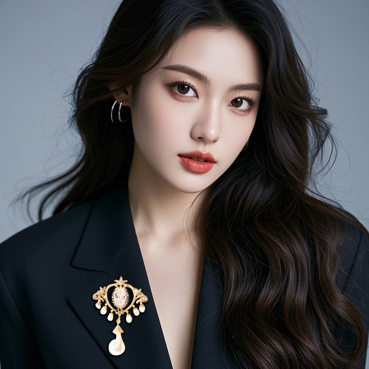 巴洛克宫廷珍珠胸针女高级感高端小众批发高档别针气质衣服西装