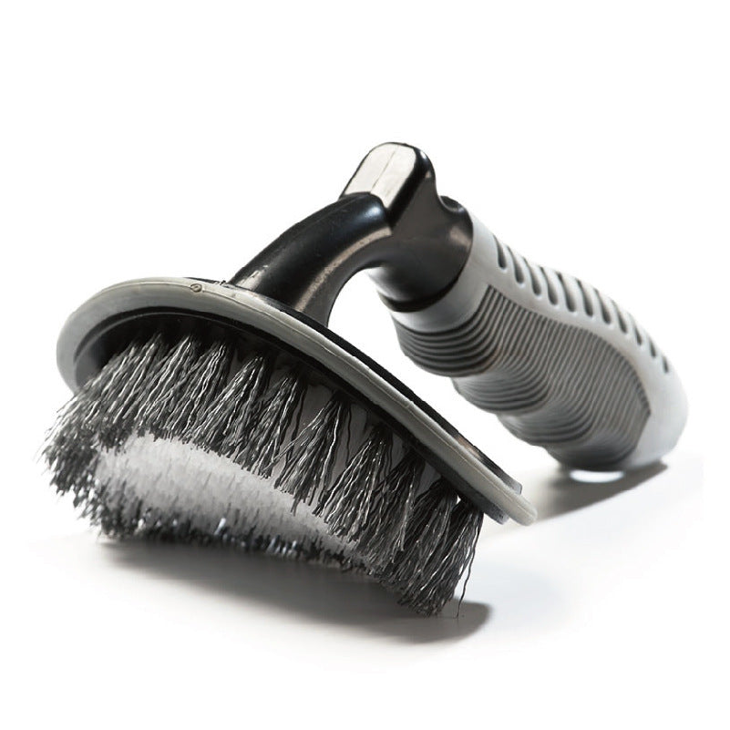 跨境热卖汽车直柄轮胎刷车胎清洁脚垫刷弧形轮胎刷汽车清洁刷子