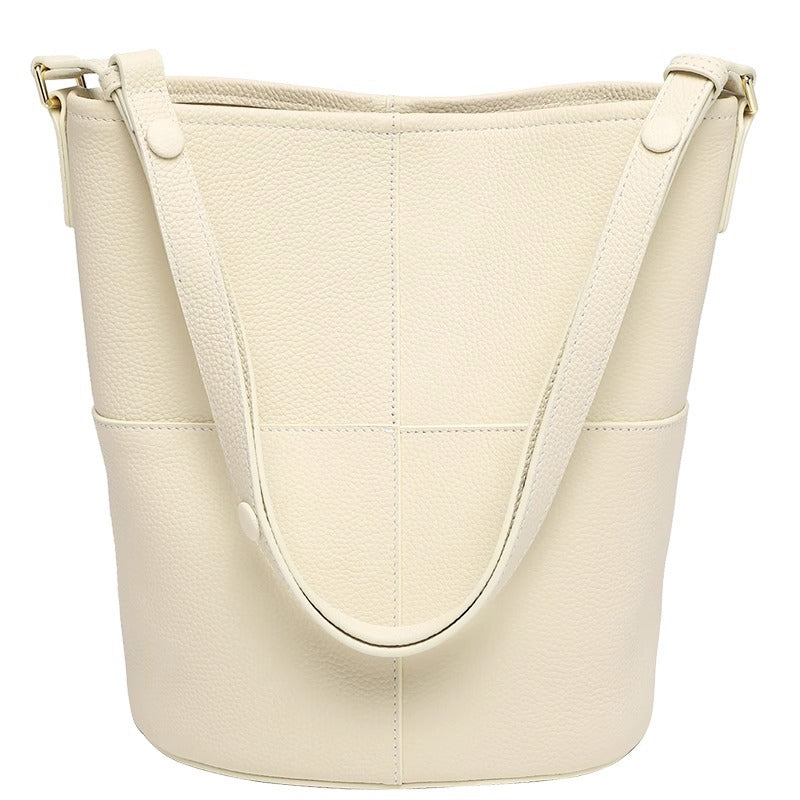 avale 软糯头层牛皮水桶包托特包慵懒风时尚女通勤包单肩斜挎休闲