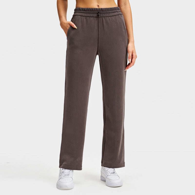 lulu阔腿运动裤女直筒休闲宽松瑜伽裤莫代尔速干透气高腰长裤28"