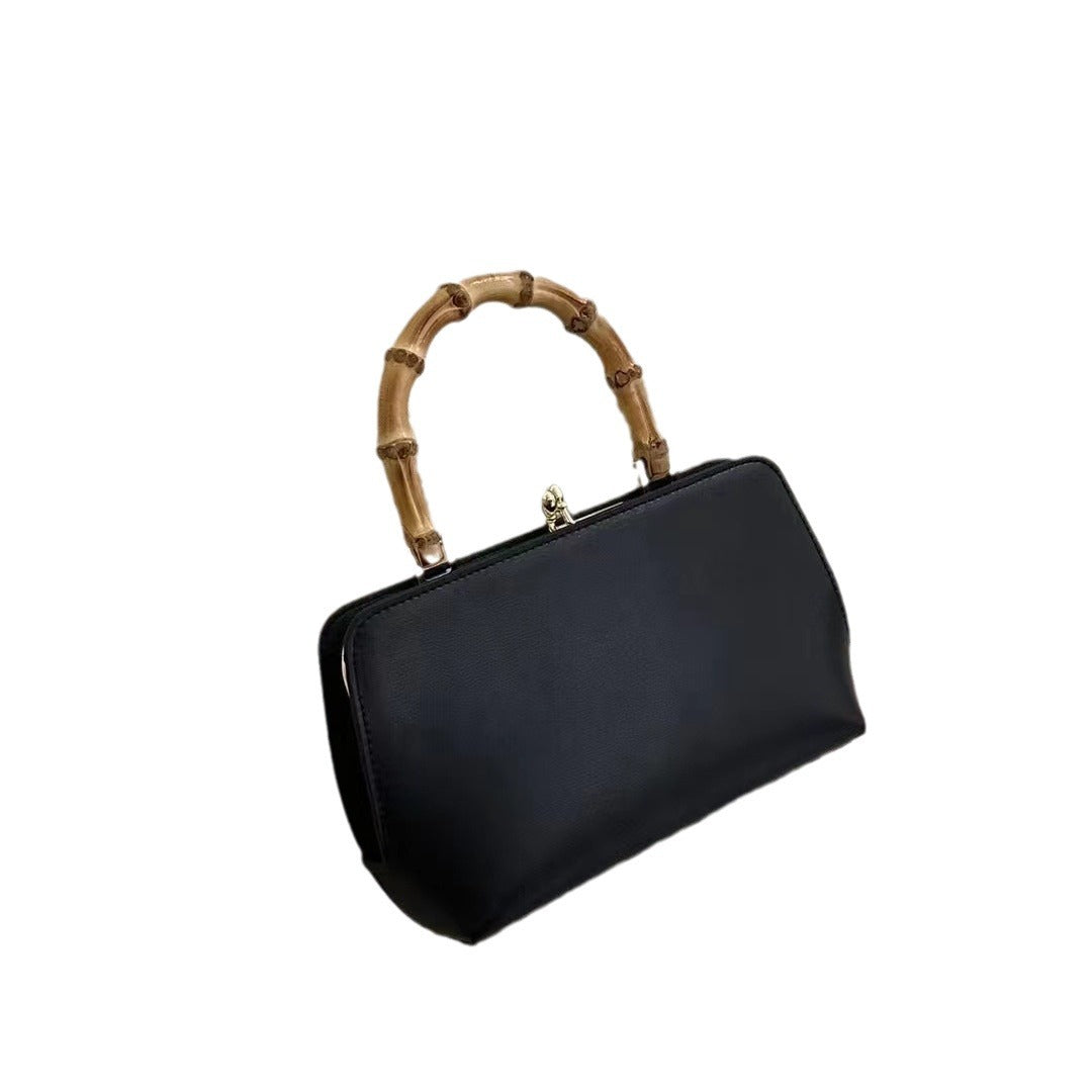 真皮头层牛皮包包女士2024新款欧美时尚竹节手提包单肩斜挎夹子包