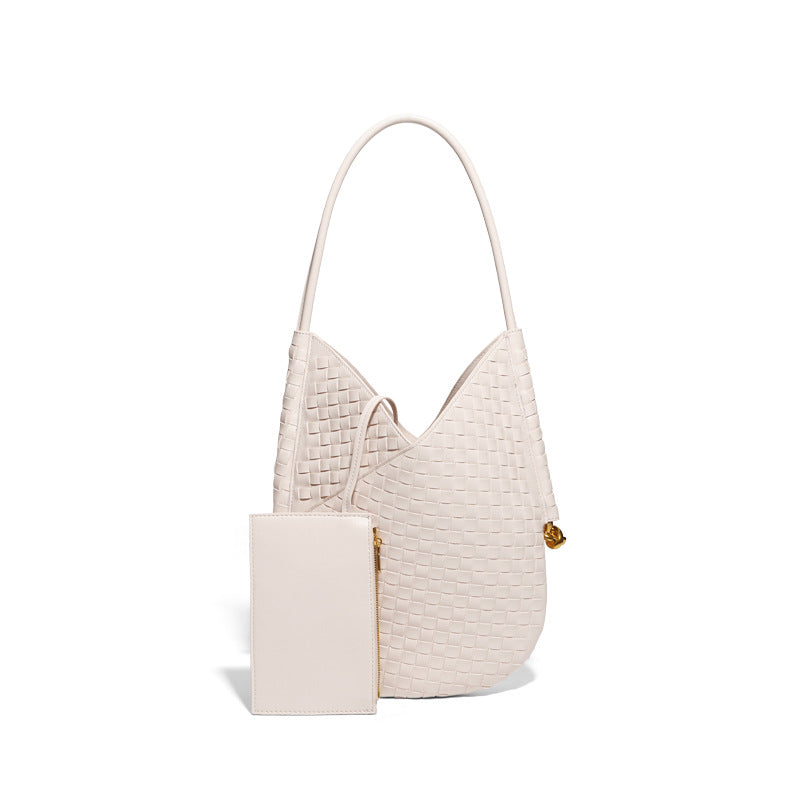 网红定制潮流手挽包小众女包编织单肩腋下包复古两件套零钱托特包