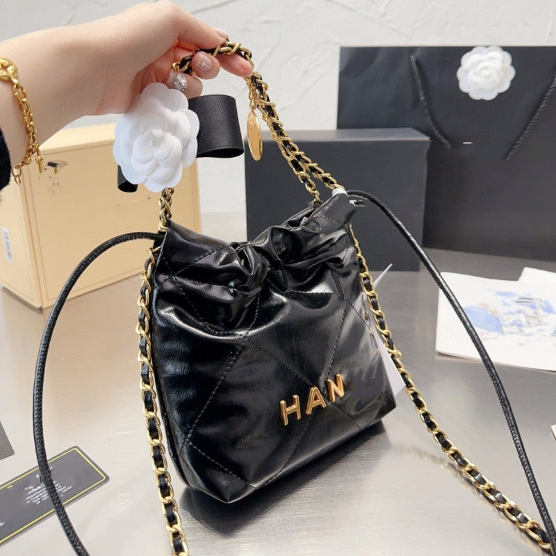 小香风菱格链条包包女2024新款春mini垃圾袋包通勤斜挎迷你托特包