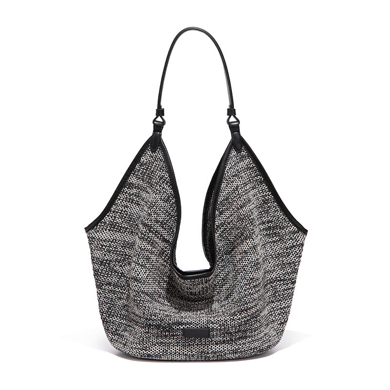 新款沙滩包草编女包复古单肩腋下手提包大容量慵懒风子母托特包包