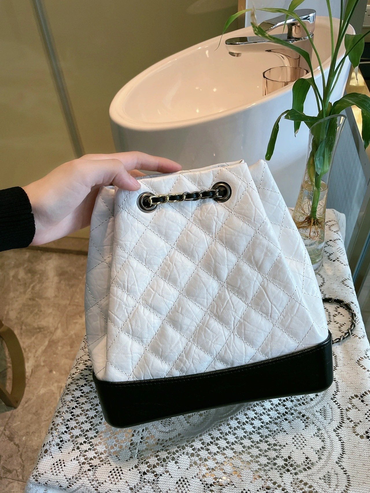 真皮女包小包高级感时尚链条包单肩包头层牛皮格子纹斜挎包女