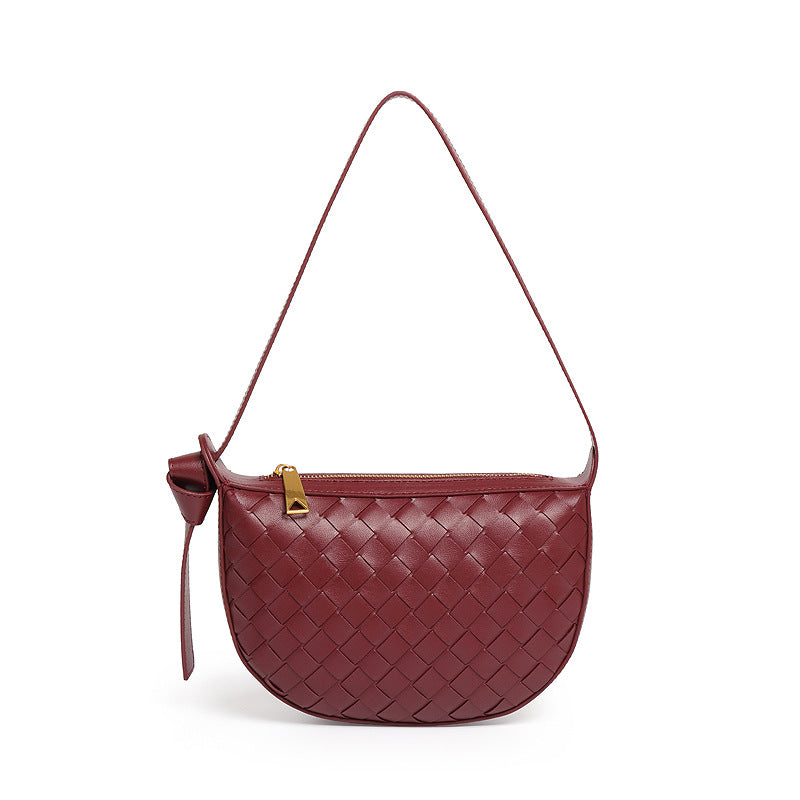 工厂现货批发编织女包高级感马鞍包手提单肩腋下包时尚小众半月包