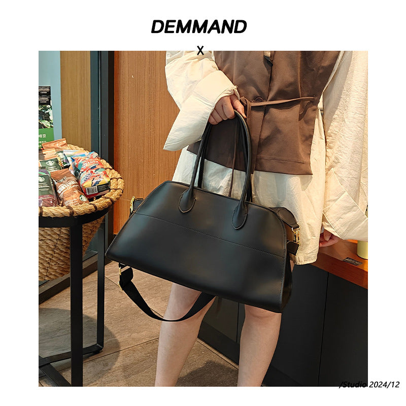 小众设计高级系列极简老钱风手提单肩斜挎女包全皮通勤大包托特包