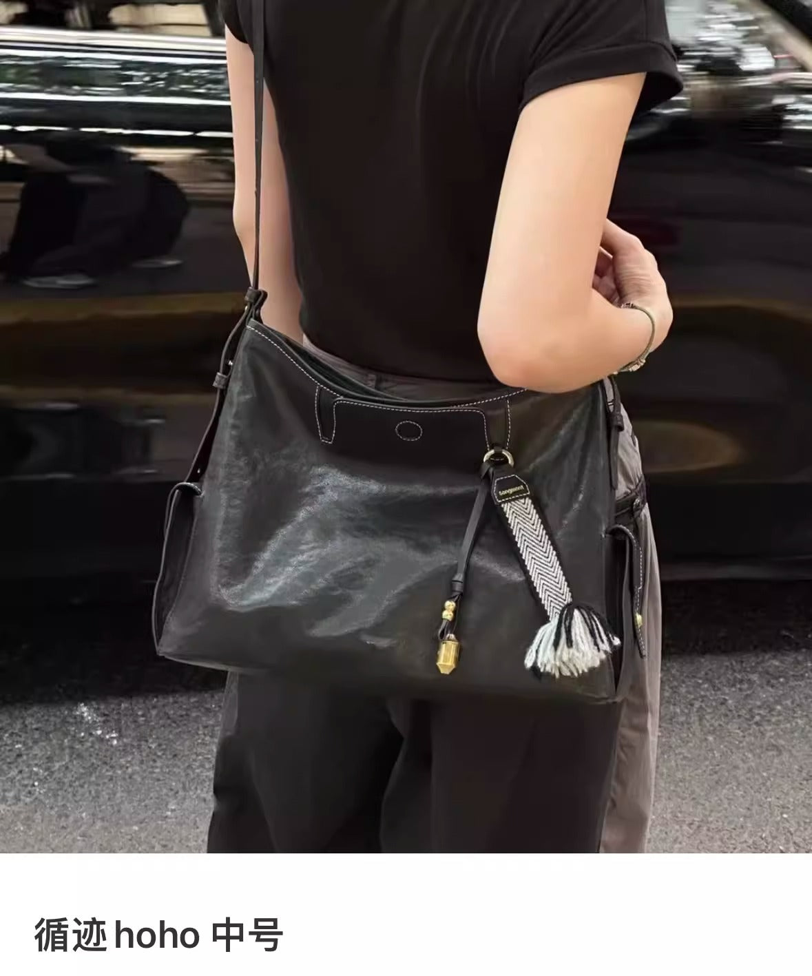 李娜同款牛皮腋下包女2025新款循迹hobo单肩包百搭皮斜挎包大容量