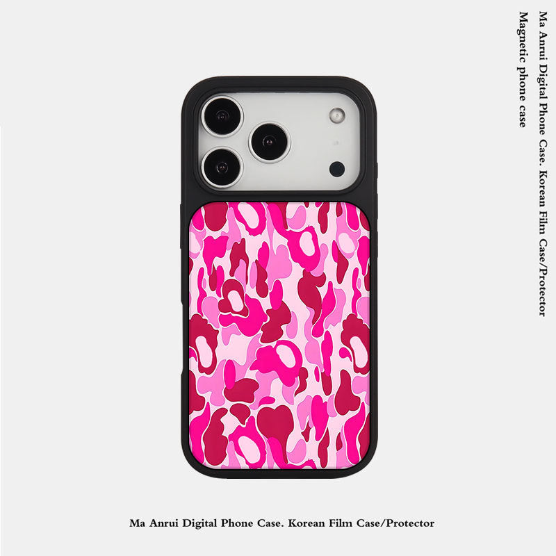 外贸跨境迷彩潮玩适用苹果16pro晶瓷手机壳iPhone17亚克力PC防摔