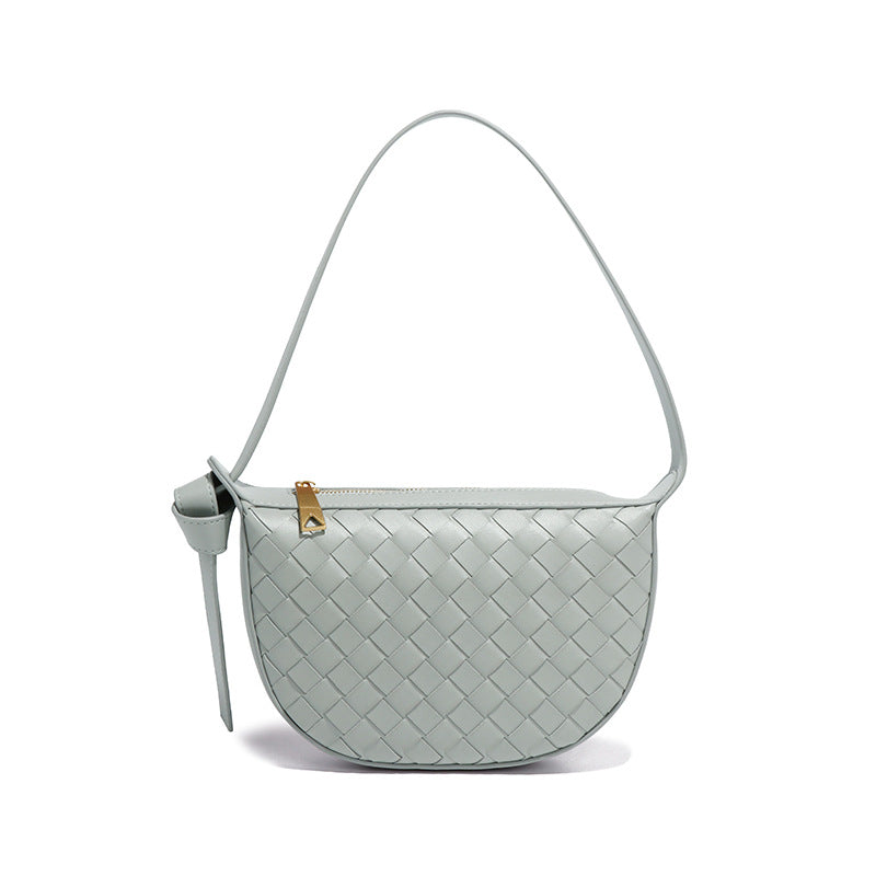 工厂现货批发编织女包高级感马鞍包手提单肩腋下包时尚小众半月包