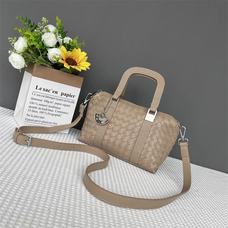 真皮手工编织女包外贸批发ins潮高级质感小众时尚手提单肩斜挎包