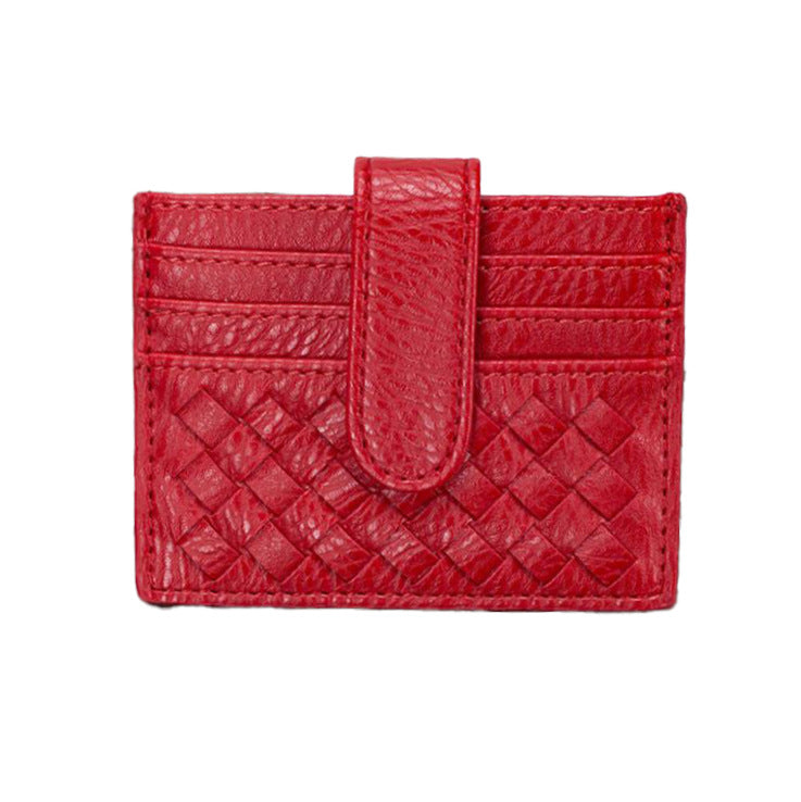 2025新款女包手工编织女钱包简约零钱包钱夹PU皮革小拉链化妆包包