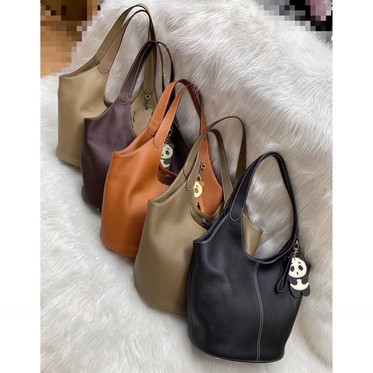 品牌剪标无原包装高端大容量包蜡线TOUGO头层牛皮全钢五金托特包